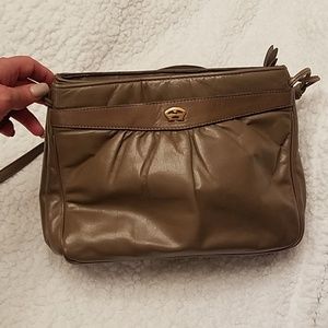 Etienne Aigner Vintage Leather Taupe Crossbody Bag